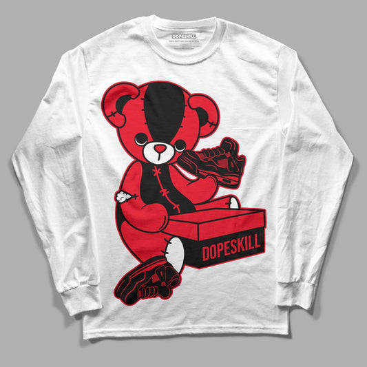 Red Thunder 4s DopeSkill Long Sleeve T-Shirt Sneakerhead BEAR Graphic
