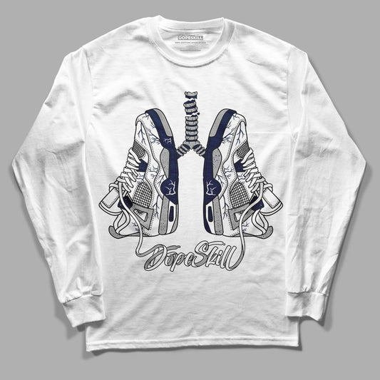 Midnight Navy 4s DopeSkill Long Sleeve T-Shirt Breathe Graphic - White