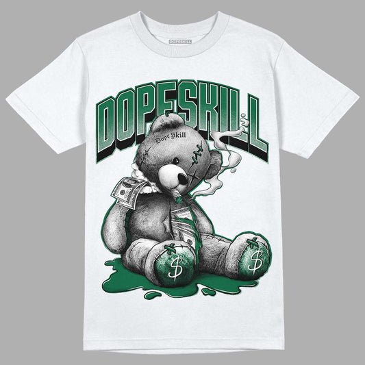 Gorge Green 1s DopeSkill T-Shirt Sick Bear Graphic - White 