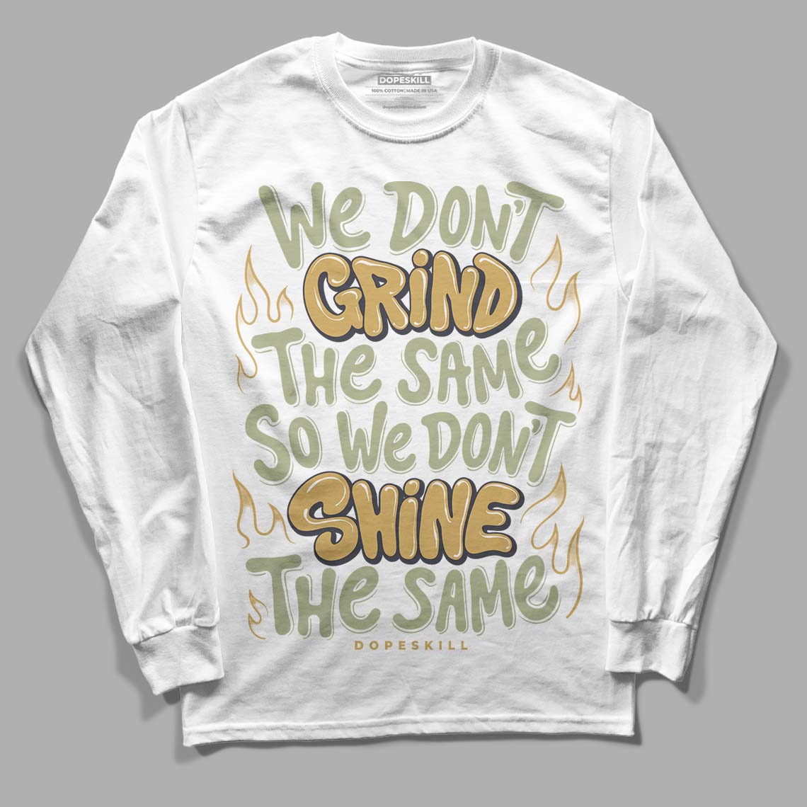 Jordan 5 Jade Horizon DopeSkill Long Sleeve T-Shirt Grind Shine Graphic Streetwear - White 