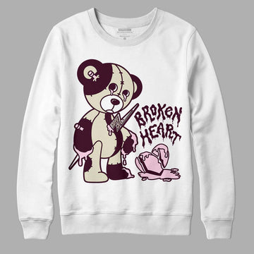 Dunk Low Night Maroon and Medium Soft Pink DopeSkill Sweatshirt Broken Heart Graphic Streetwear - White 