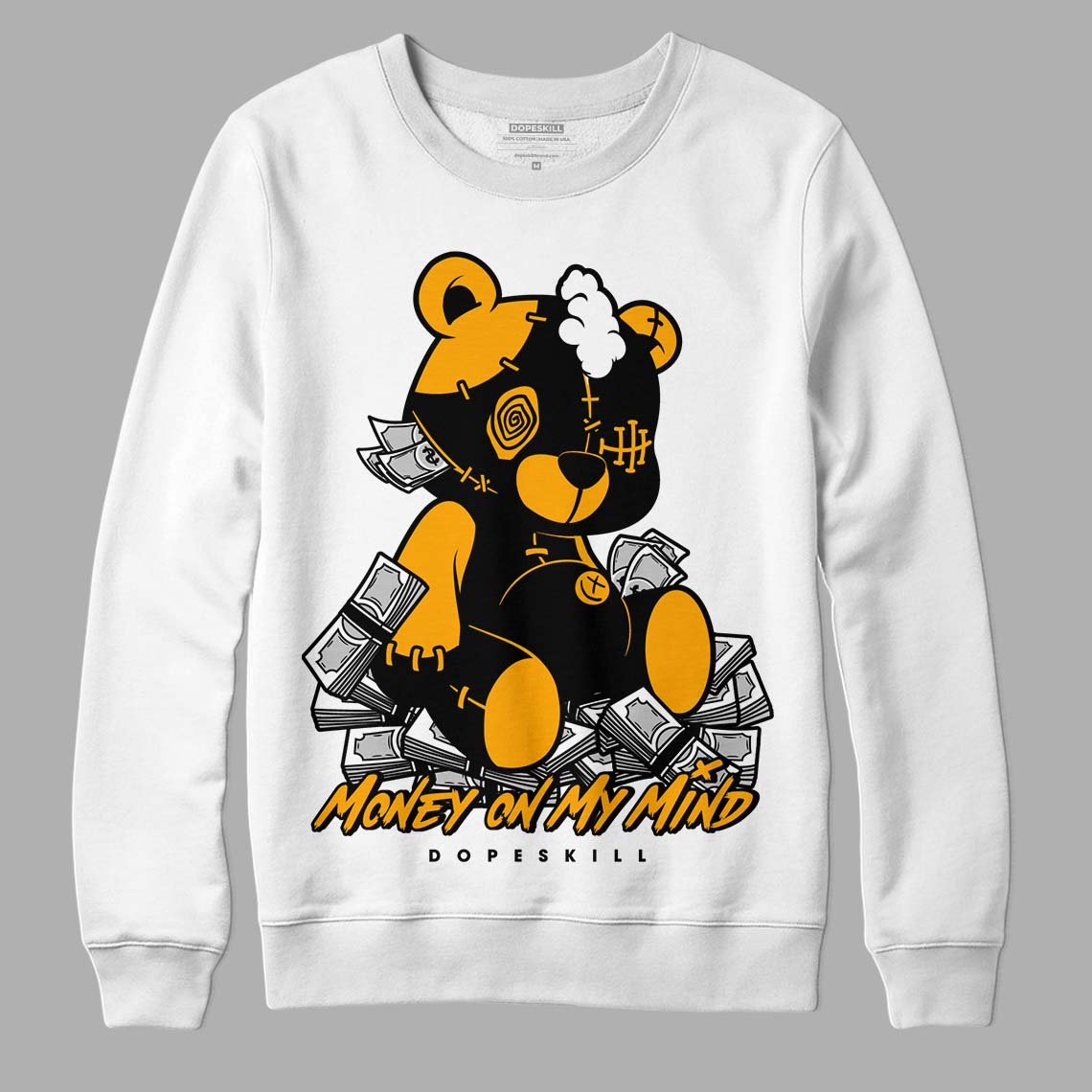 Black Taxi 12s DopeSkill Sweatshirt MOMM Bear Graphic - White 