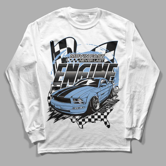Jordan 5 Retro University Blue DopeSkill Long Sleeve T-Shirt ENGINE Tshirt Graphic Streetwear - White