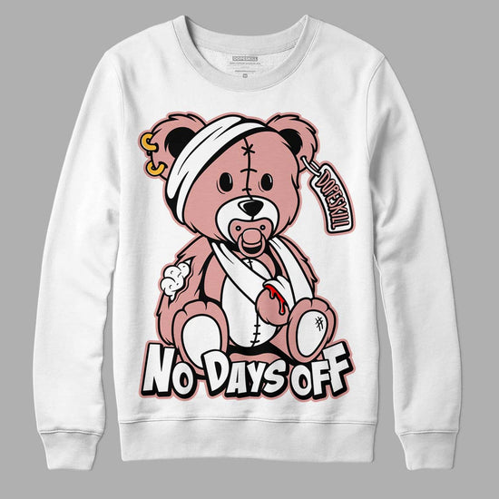 Rose Whisper Dunk Low DopeSkill Sweatshirt Hurt Bear Graphic - White 