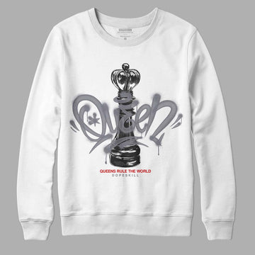 Jordan 9 Retro Fire Red DopeSkill Sweatshirt Queen Chess Graphic Streetwear - White