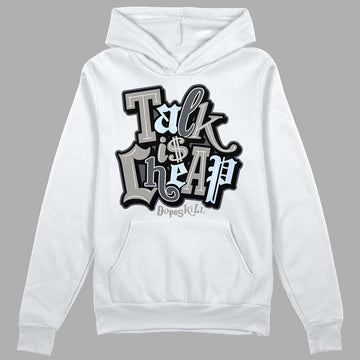 Cool Grey 11s DopeSkill Hoodie Sweatshirt Talk Is Chip Graphic - White 