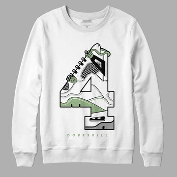 Jordan 4 Retro “Seafoam”  DopeSkill Sweatshirt No.4 Graphic Streetwear  - White 