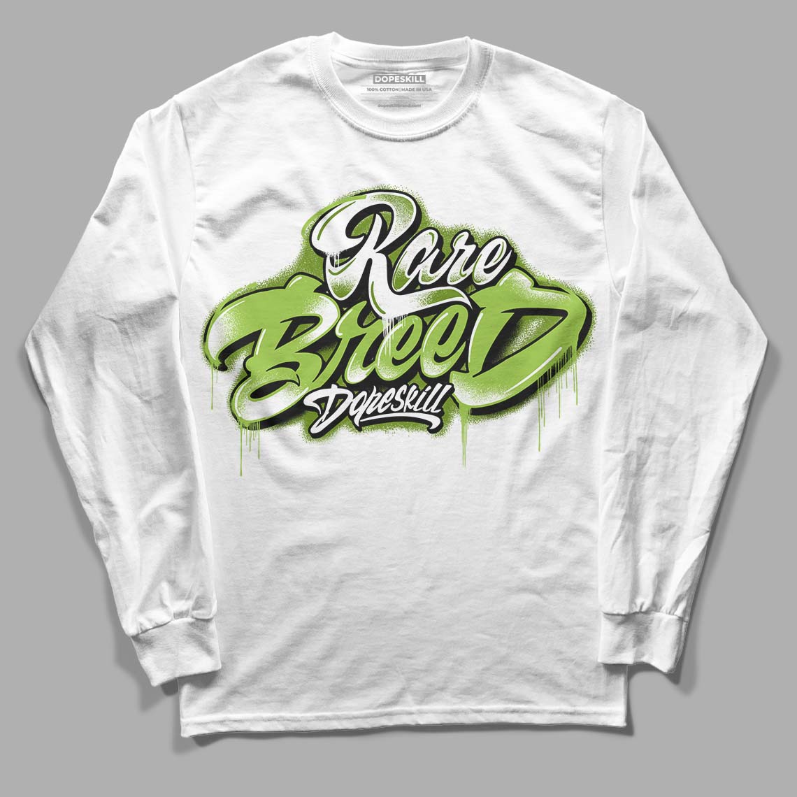 Dunk Low 'Chlorophyll' DopeSkill Long Sleeve T-Shirt Rare Breed Type Graphic - White