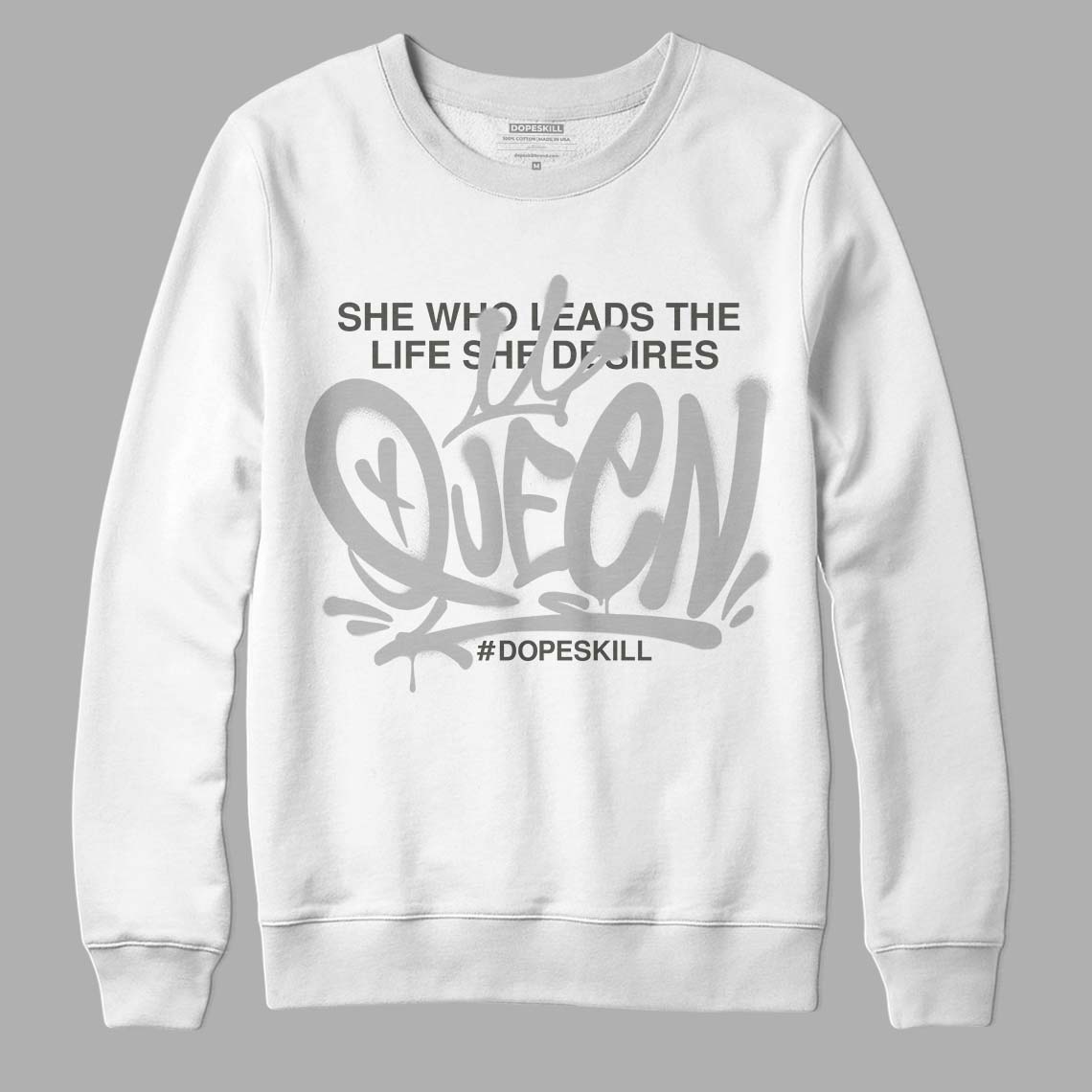 Jordan 4 Retro SE Craft Photon Dust DopeSkill Sweatshirt Queen Graphic Streetwear   - White 