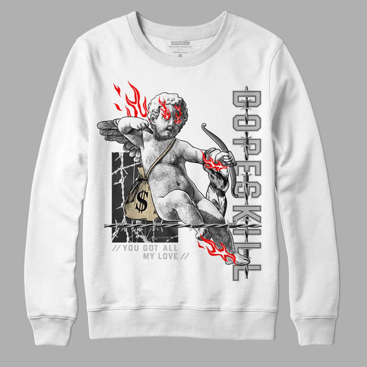 Jordan 4 Retro SE Craft Photon Dust DopeSkill Sweatshirt You Got All My Love Graphic Streetwear  - White 