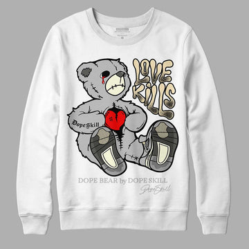 Jordan 4 Retro SE Craft Photon Dust DopeSkill Sweatshirt Love Kills Graphic Streetwear  - White 