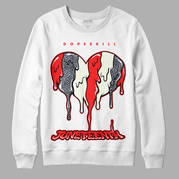 Jordan 3 Retro White Cement Reimagined DopeSkill Sweatshirt Juneteenth Heart Graphic Streetwear - White