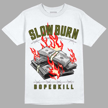 Travis Scott x Jordan 1 Low OG “Olive” DopeSkill T-Shirt Slow Burn Graphic Streetwear - White