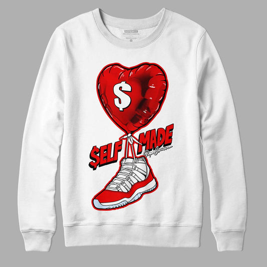 Cherry 11s DopeSkill Sweatshirt Self Made Graphic - White