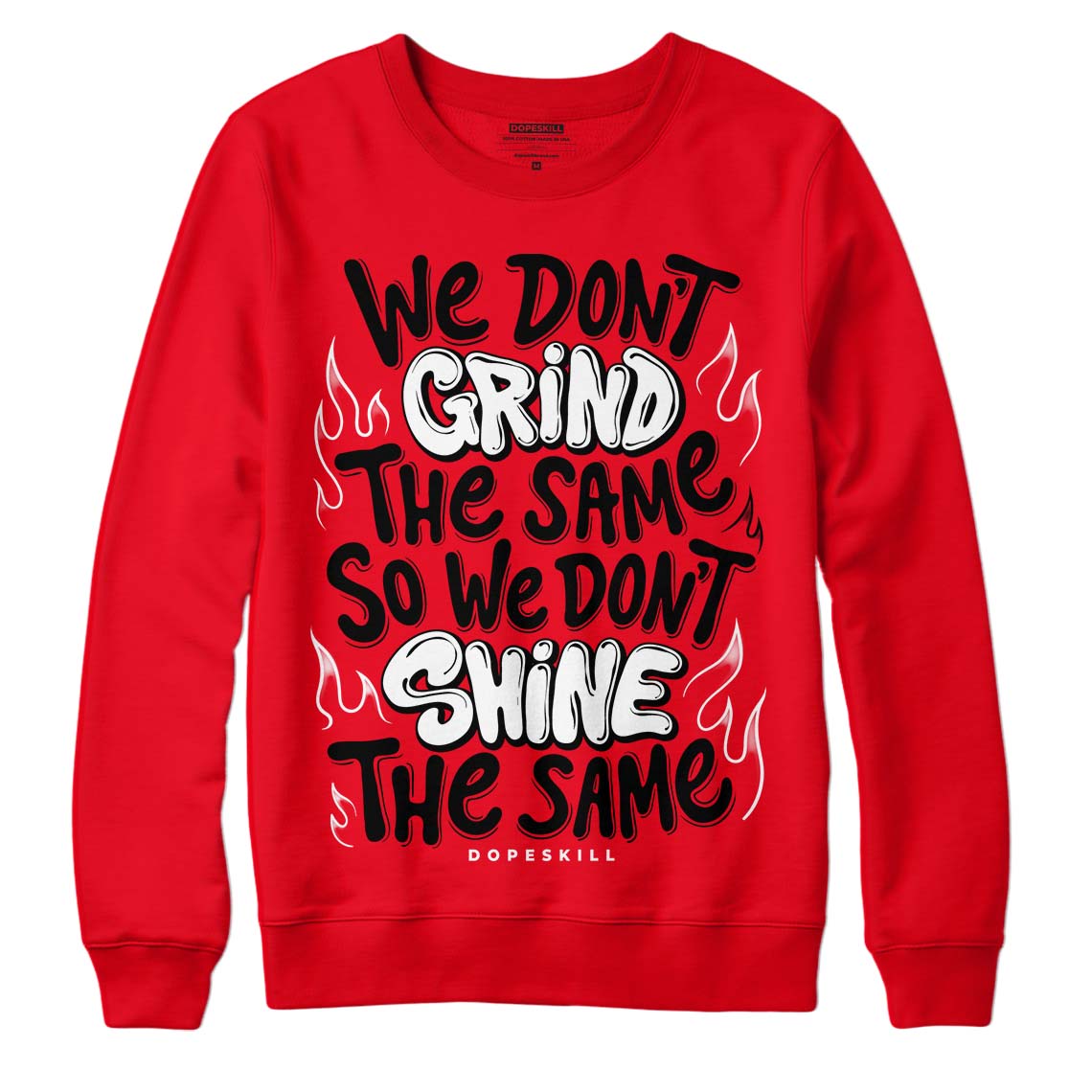  Jordan 4 Red Thunder DopeSkill Red  Sweatshirt Grind Shine Graphic Streetwear