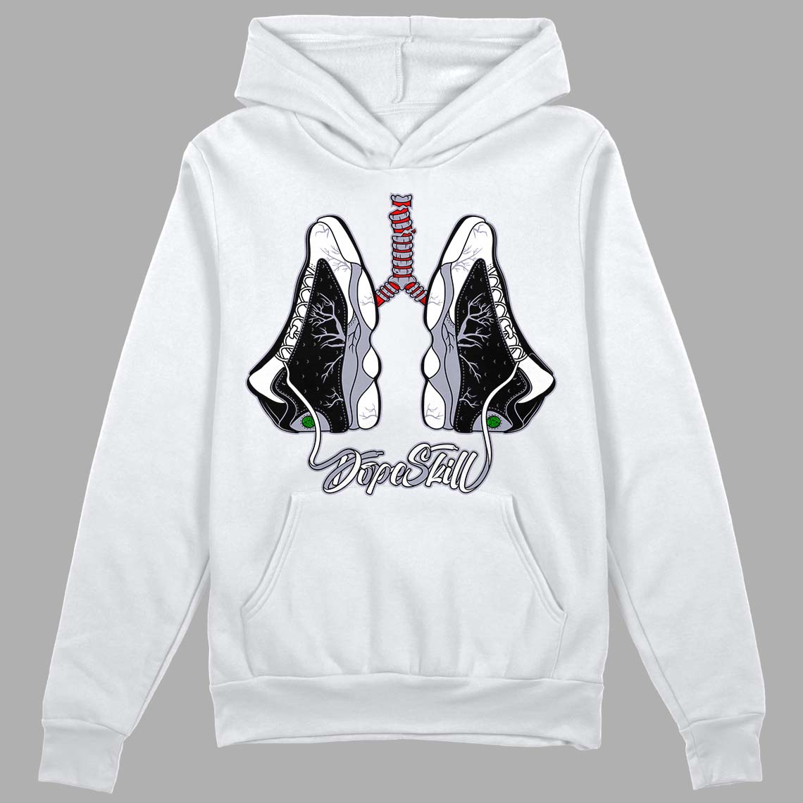 Jordan 13 Retro 'Black Flint' DopeSkill Hoodie Sweatshirt Breathe Graphic Streetwear - White