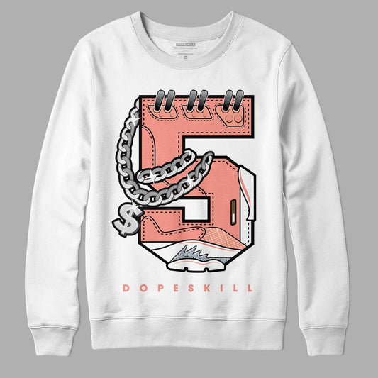 DJ Khaled x Jordan 5 Retro ‘Crimson Bliss’ DopeSkill Sweatshirt No.5 Graphic Streetwear - White 