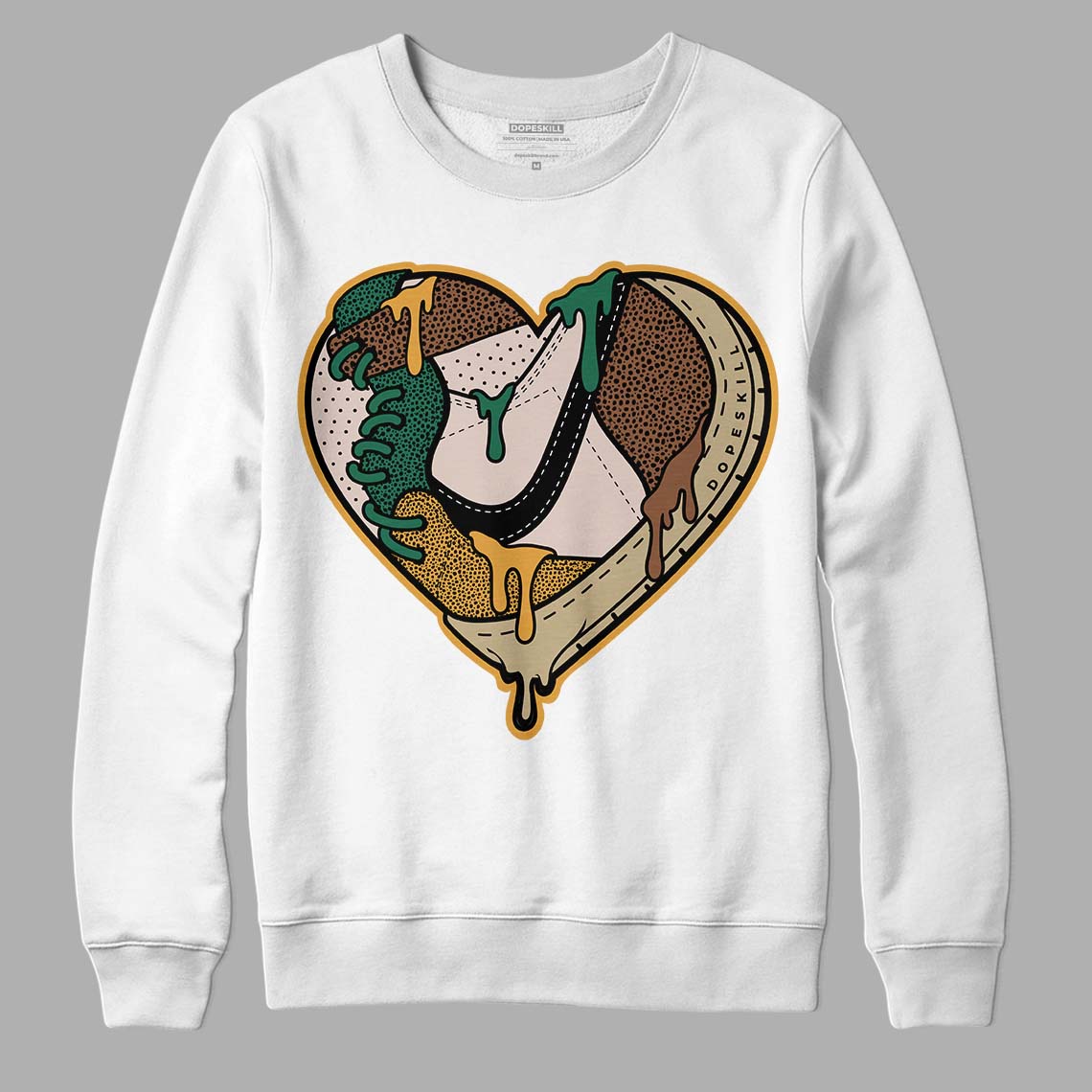 Safari Dunk Low DopeSkill Sweatshirt Heart Jordan Graphic - White 