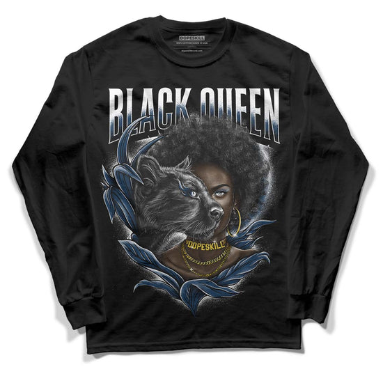 Brave Blue 13s DopeSkill Long Sleeve T-Shirt New Black Queen Graphic - Black 