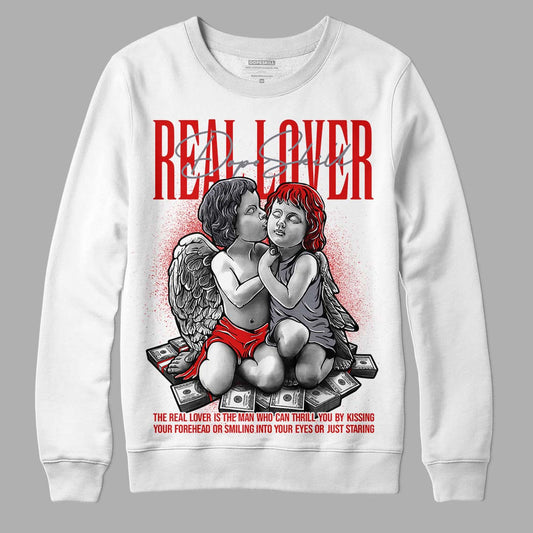 Gym Red 9s DopeSkill Sweatshirt Real Lover Graphic - White