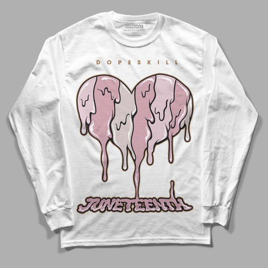 Dunk Low Teddy Bear Pink DopeSkill Long Sleeve T-Shirt Juneteenth Heart Graphic - White 