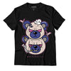 Jordan 7 SE Sapphire DopeSkill T-Shirt New Double Bear Graphic - Black 