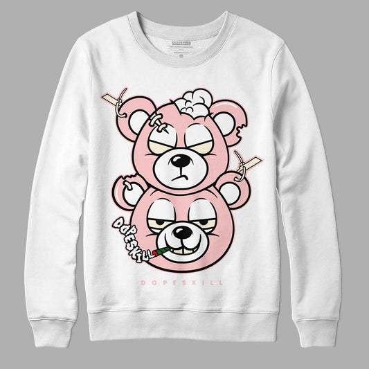 Jordan 1 High OG WMNS Washed Pink DopeSkill Sweatshirt New Double Bear Graphic Streetwear - White