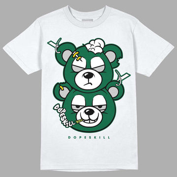 Gorge Green 1s DopeSkill T-Shirt New Double Bear Graphic - White 