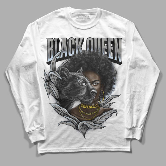 Cool Grey 11s DopeSkill Long Sleeve T-Shirt New Black Queen Graphic - White 