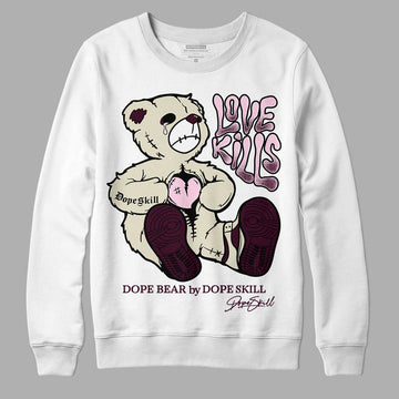 Dunk Low Night Maroon and Medium Soft Pink DopeSkill Sweatshirt Love Kills Graphic Streetwear - White