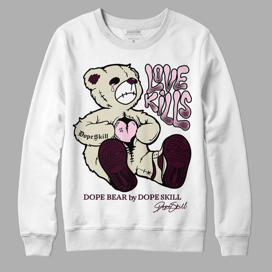 Dunk Low Night Maroon and Medium Soft Pink DopeSkill Sweatshirt Love Kills Graphic Streetwear - White