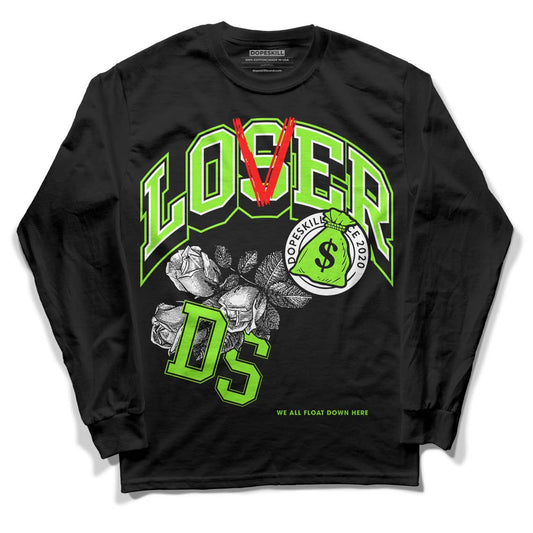 Neon Green Collection DopeSkill Long Sleeve T-Shirt Loser Lover Graphic - Black