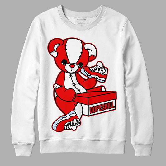 Cherry 11s DopeSkill Sweatshirt Sneakerhead BEAR Graphic - White