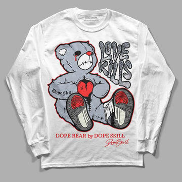 Jordan 3 Retro White Cement Reimagined DopeSkill Long Sleeve T-Shirt Love Kills Graphic Streetwear - White