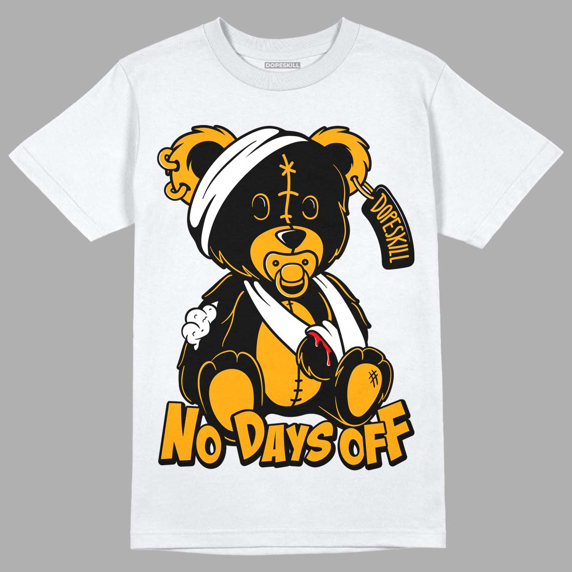 Black Taxi 12s DopeSkill T-Shirt Hurt Bear Graphic - White 