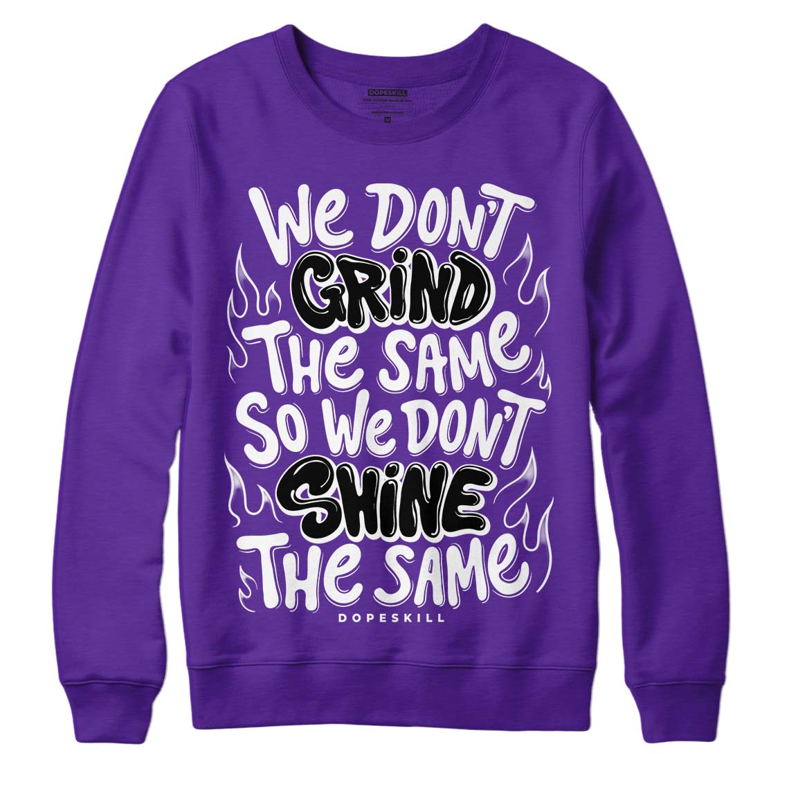 Jordan 13 Court Purple DopeSkill Purple Sweatshirt Grind Shine Graphic Streetwear