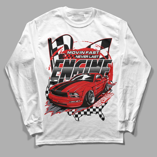 Gym Red 9s DopeSkill Long Sleeve T-Shirt ENGINE Tshirt Graphic - White 