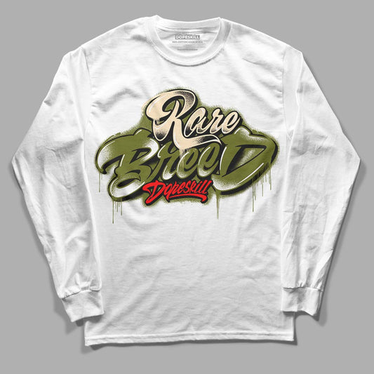 Travis Scott x Jordan 1 Low OG “Olive” DopeSkill Long Sleeve T-Shirt Rare Breed Type Graphic Streetwear - White