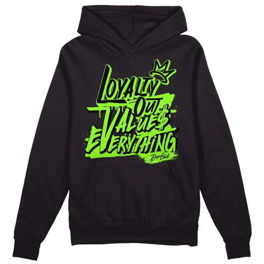 Neon Green Collection DopeSkill Hoodie Sweatshirt LOVE Graphic - Black