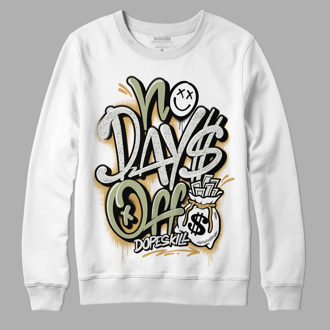 Jade Horizon 5s DopeSkill Sweatshirt No Days Off Graphic - White 