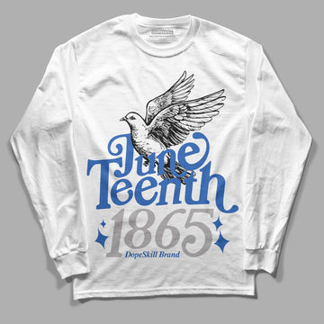 Jordan 1 High OG "True Blue" DopeSkill Long Sleeve T-Shirt Juneteenth 1865 Graphic Streetwear - White