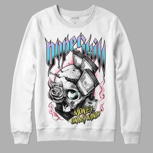 Candy Easter Dunk Low DopeSkill Sweatshirt Money On My Mind Graphic - White 