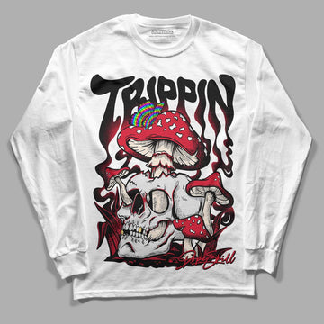 Lost & Found 1s DopeSkill Long Sleeve T-Shirt Trippin Graphic - White 