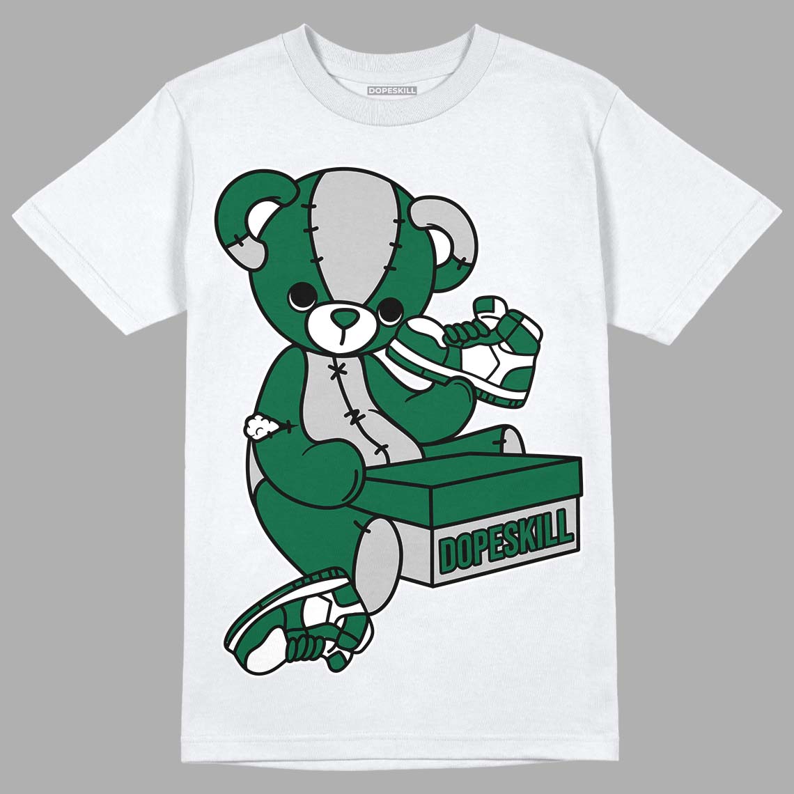 Gorge Green 1s DopeSkill T-Shirt Sneakerhead BEAR Graphic - White 