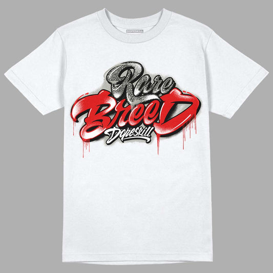 Fire Red 3s DopeSkill T-Shirt Rare Breed Type Graphic - White 