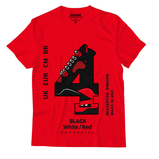 AJ 4 Red Thunder DopeSkill Red T-shirt N x I Graphic