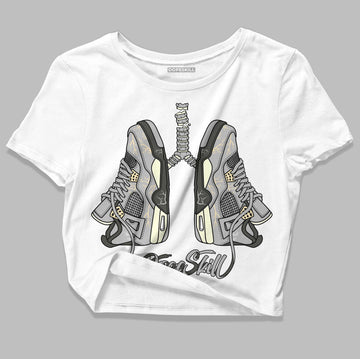 Jordan 4 Retro SE Craft Photon Dust DopeSkill Women's Crop Top Breathe Graphic Streetwear - White 