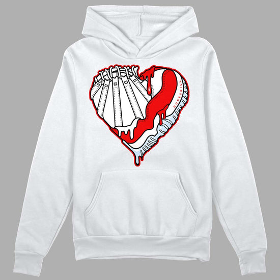 Cherry 11s DopeSkill Hoodie Sweatshirt Heart Jordan 11 Graphic - White