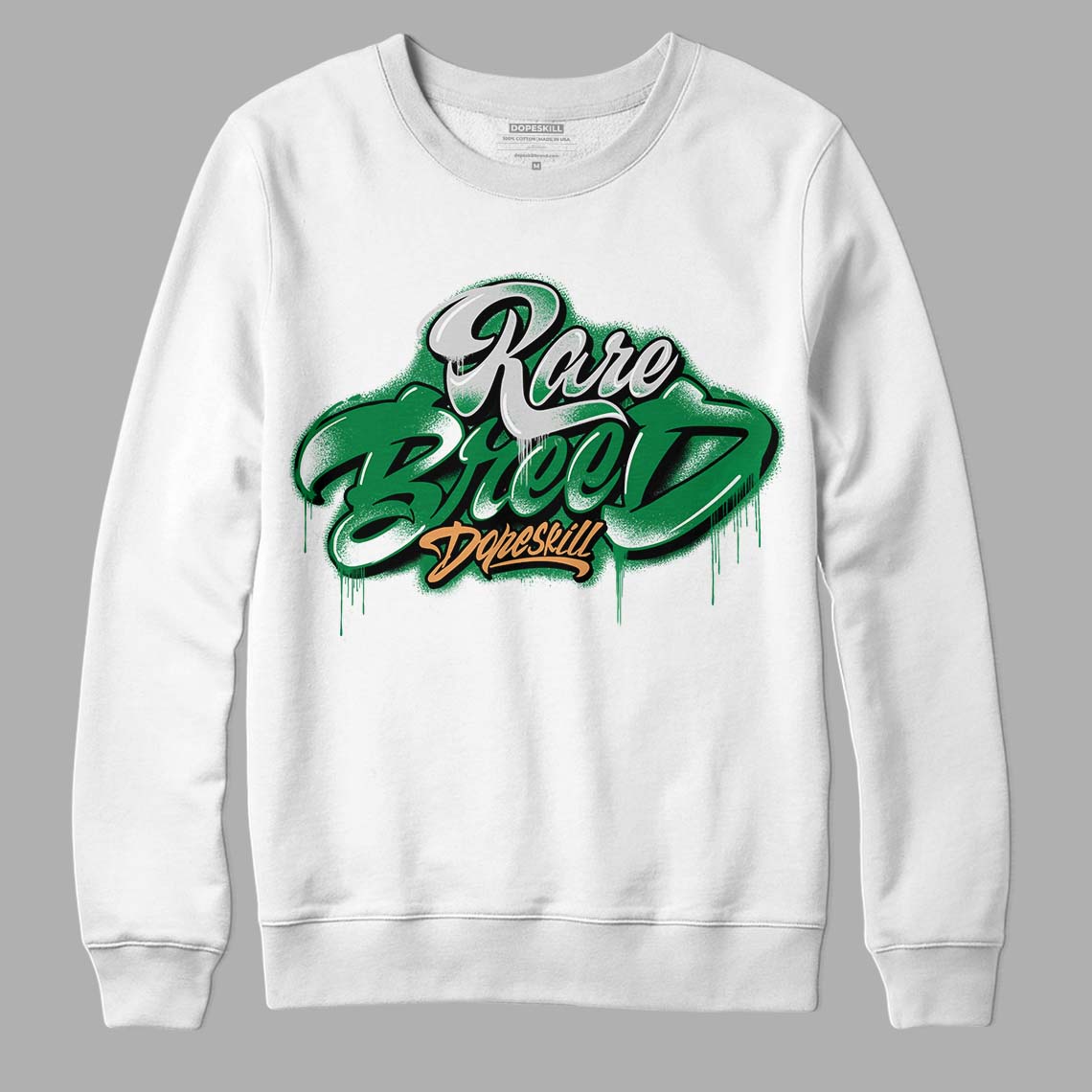 Nike SB x Jordan 4 “Pine Green” DopeSkill Sweatshirt Rare Breed Type Graphic Streetwear - White