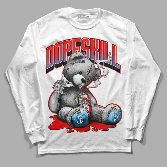 Fruity Pebbles Dunks DopeSkill Long Sleeve T-Shirt Sick Bear Graphic - White